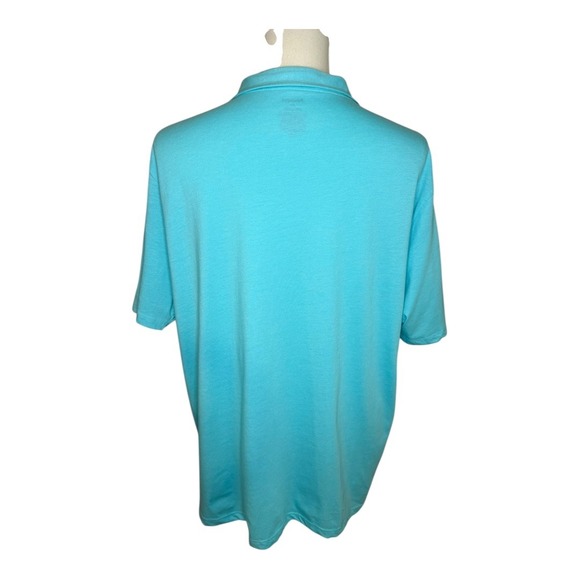 Abound Polo Shirt Soft Knit Short Sleeve Casual Top Aqua Blue 2XL NWT - Picture 3 of 4